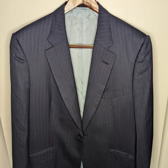 Cad & The Dandy Jacket Mens 50 (check last photo) Pinstripe Wool Blazer Bespoke - Picture 3 of 16